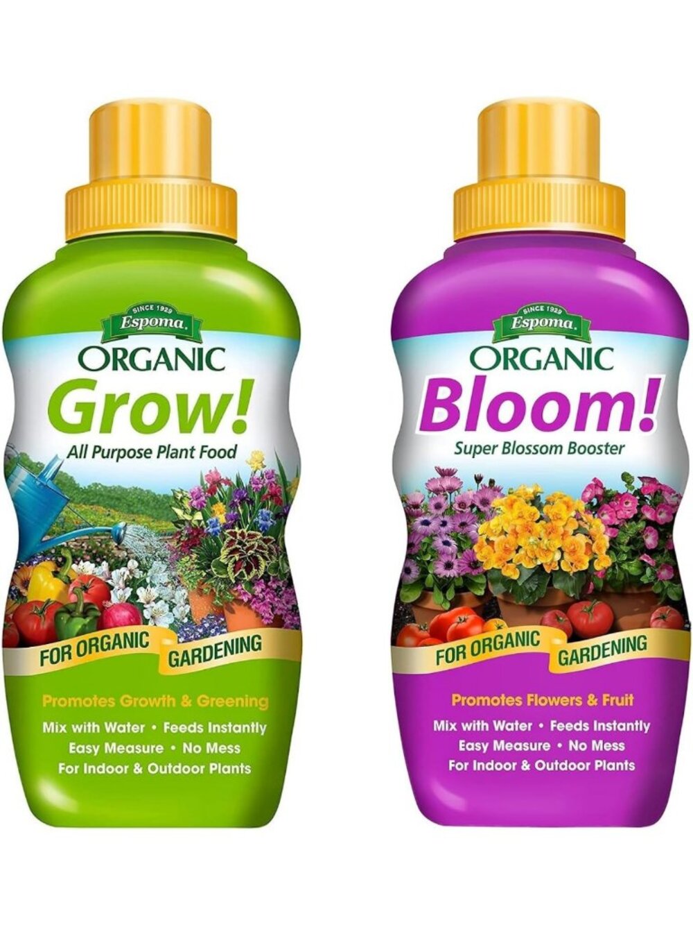 Organic Liquid Plant Food & Blossom Booster Set - 16 Oz All-Purpose Fertilizer